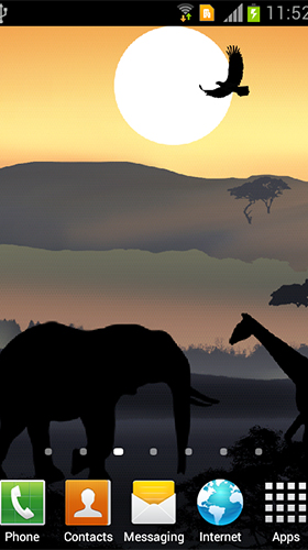 Gratis Djur live wallpaper för Android på surfplattan arbetsbordet: African sunset.