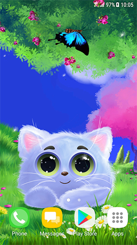 Gratis levande bakgrundsbilder Animated cat på Android-mobiler och surfplattor.