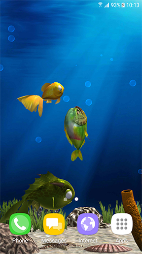 Gratis 3D live wallpaper för Android på surfplattan arbetsbordet: Aquarium fish 3D by BlackBird Wallpapers.
