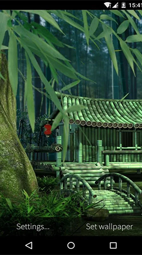 Gratis levande bakgrundsbilder Bamboo house 3D på Android-mobiler och surfplattor.