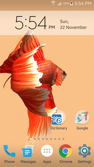 Gratis Akvarier live wallpaper för Android på surfplattan arbetsbordet: Betta Fish 3D.