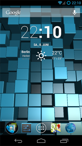 Gratis With clock live wallpaper för Android på surfplattan arbetsbordet: Blox by Fabmax.