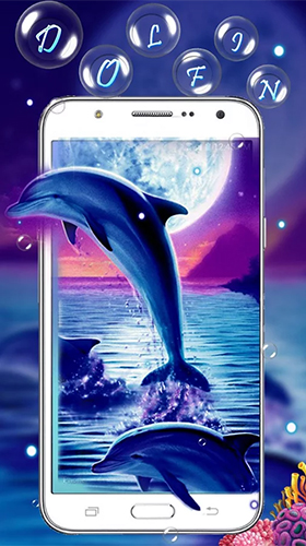 Gratis Djur live wallpaper för Android på surfplattan arbetsbordet: Blue dolphin by Live Wallpaper Workshop.