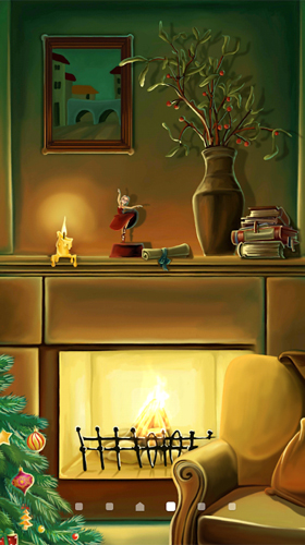 Gratis levande bakgrundsbilder Christmas fireplace by Amax LWPS på Android-mobiler och surfplattor.