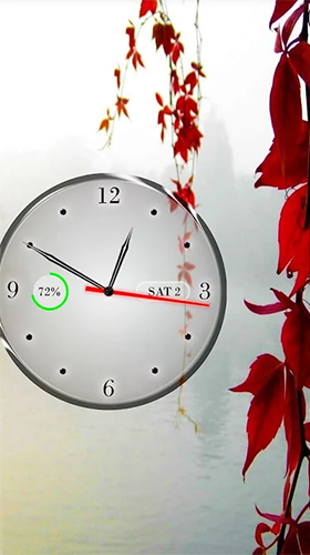 Gratis With clock live wallpaper för Android på surfplattan arbetsbordet: Clock, calendar, battery.