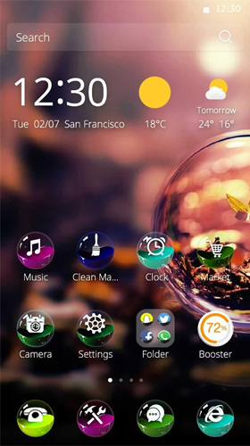 Gratis With clock live wallpaper för Android på surfplattan arbetsbordet: Colorful ball.