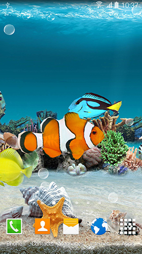 Gratis 3D live wallpaper för Android på surfplattan arbetsbordet: Coral fish.