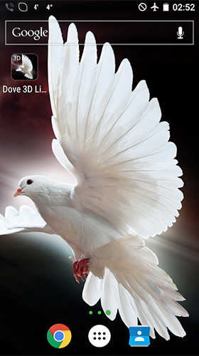 Gratis levande bakgrundsbilder Dove 3D på Android-mobiler och surfplattor.