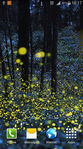 Gratis Landskap live wallpaper för Android på surfplattan arbetsbordet: Fireflies by Phoenix Live Wallpapers.
