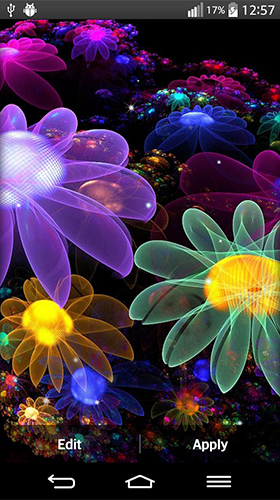 Gratis Blommor live wallpaper för Android på surfplattan arbetsbordet: Glowing flowers by My Live Wallpaper.