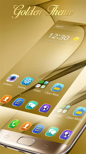 Gratis Weather live wallpaper för Android på surfplattan arbetsbordet: Gold theme for Samsung Galaxy S8 Plus.