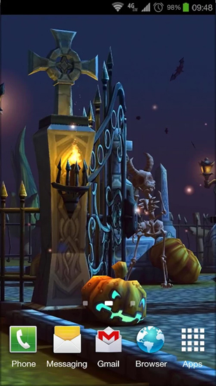 Gratis levande bakgrundsbilder Halloween Cemetery på Android-mobiler och surfplattor.