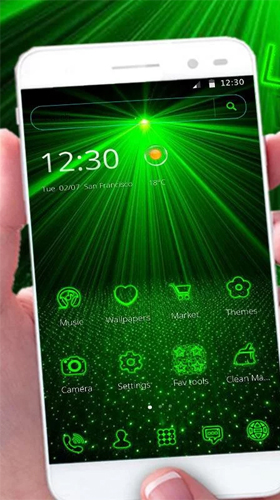 Gratis Abstraktion live wallpaper för Android på surfplattan arbetsbordet: Laser green light.