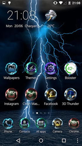 Gratis Interactive live wallpaper för Android på surfplattan arbetsbordet: Lightning storm 3D.