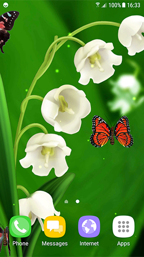 Gratis Blommor live wallpaper för Android på surfplattan arbetsbordet: Lilies of the valley.