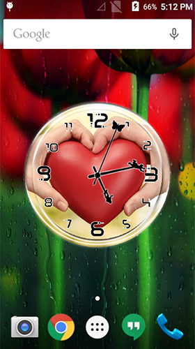 Gratis Bakgrund live wallpaper för Android på surfplattan arbetsbordet: Love: Clock by Lo Siento.