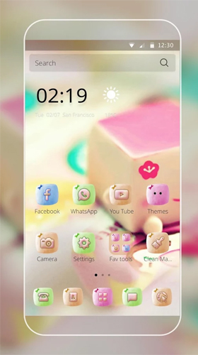 Gratis With clock live wallpaper för Android på surfplattan arbetsbordet: Marshmallow candy.