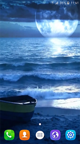 Gratis levande bakgrundsbilder Midnight ocean på Android-mobiler och surfplattor.