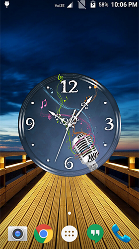 Gratis Musik live wallpaper för Android på surfplattan arbetsbordet: Music clock.
