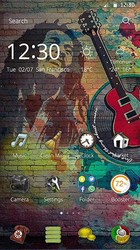 Gratis With clock live wallpaper för Android på surfplattan arbetsbordet: Music life.