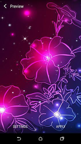Gratis Blommor live wallpaper för Android på surfplattan arbetsbordet: Neon flower by Dynamic Live Wallpapers.
