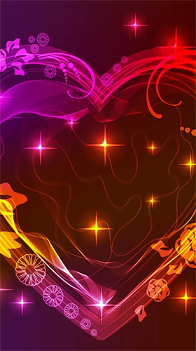 Gratis levande bakgrundsbilder Neon hearts by Creative Factory Wallpapers på Android-mobiler och surfplattor.