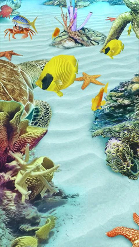 Gratis 3D live wallpaper för Android på surfplattan arbetsbordet: Ocean Aquarium 3D: Turtle Isles.