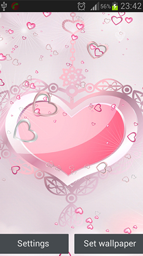 Gratis Semestrar live wallpaper för Android på surfplattan arbetsbordet: Pink hearts.