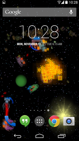 Gratis Rymd live wallpaper för Android på surfplattan arbetsbordet: Pixel Fleet.