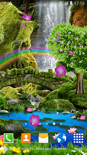 Gratis levande bakgrundsbilder Romantic waterfall 3D på Android-mobiler och surfplattor.