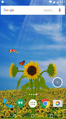 Gratis 3D live wallpaper för Android på surfplattan arbetsbordet: Sunflower 3D.