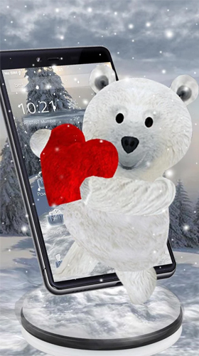 Gratis 3D live wallpaper för Android på surfplattan arbetsbordet: Teddy bear: Love 3D.
