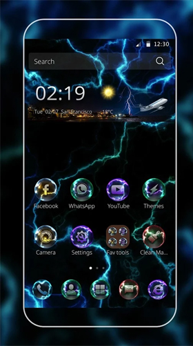 Gratis With clock live wallpaper för Android på surfplattan arbetsbordet: Thunder.