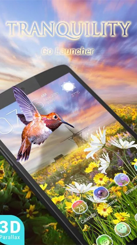 Gratis Blommor live wallpaper för Android på surfplattan arbetsbordet: Tranquility 3D.