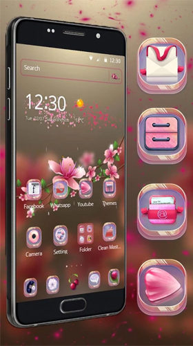 Gratis Blommor live wallpaper för Android på surfplattan arbetsbordet: Transparent sakura.