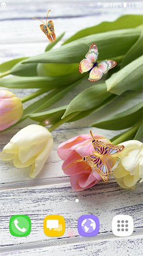 Gratis Blommor live wallpaper för Android på surfplattan arbetsbordet: Tulips by Live Wallpapers 3D.