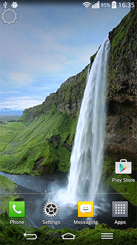 Gratis Landskap live wallpaper för Android på surfplattan arbetsbordet: Waterfall sounds.