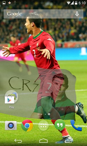 3D Cristiano Ronaldo - ladda ner levande bakgrundsbilder till Android 2.3 mobiler.
