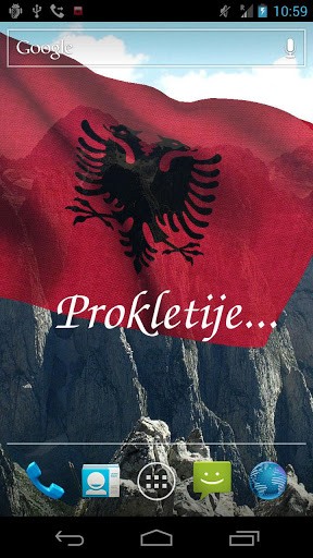 3D flag of Albania - ladda ner levande bakgrundsbilder till Android 2.3 mobiler.