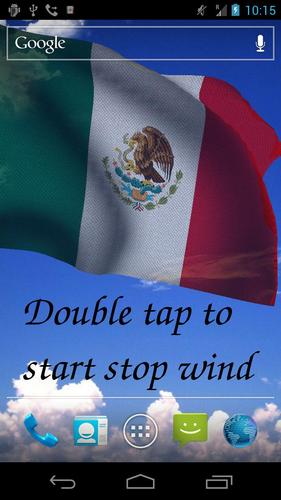 Gratis live wallpaper för Android på surfplattan arbetsbordet: 3D flag of Mexico.