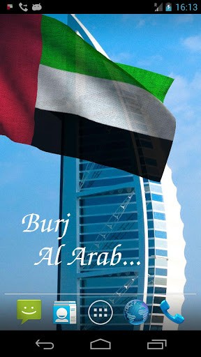 3D UAE flag - ladda ner levande bakgrundsbilder till Android 4.1 mobiler.
