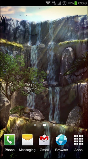 Gratis levande bakgrundsbilder 3D Waterfall pro på Android-mobiler och surfplattor.