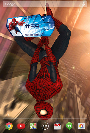 Gratis With clock live wallpaper för Android på surfplattan arbetsbordet: Amazing Spider-man 2.
