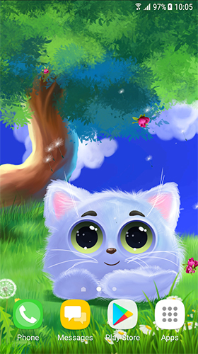 Ladda ner Animated cat - gratis live wallpaper för Android på skrivbordet.