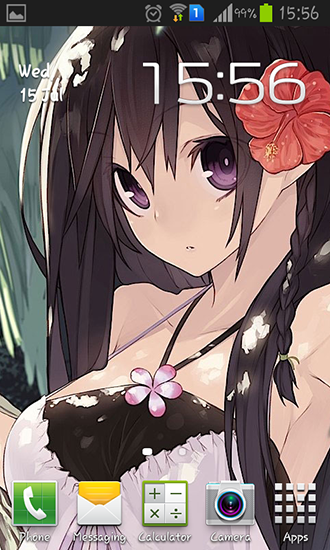 Anime girl - ladda ner levande bakgrundsbilder till Android 7.0 mobiler.