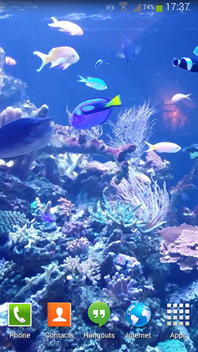 Gratis levande bakgrundsbilder Aquarium HD 2 på Android-mobiler och surfplattor.