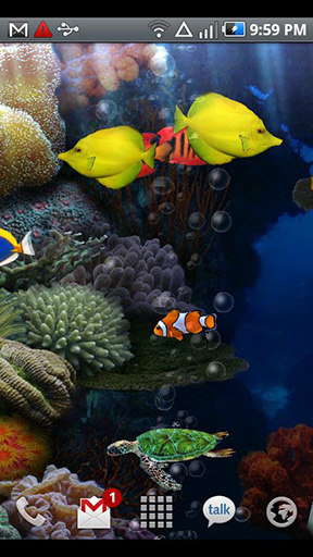 Gratis Akvarier live wallpaper för Android på surfplattan arbetsbordet: Aquarium.