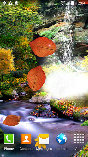Gratis levande bakgrundsbilder Autumn waterfall 3D på Android-mobiler och surfplattor.