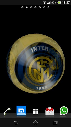 Gratis live wallpaper för Android på surfplattan arbetsbordet: Ball 3D Inter Milan.