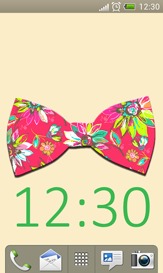 Gratis With clock live wallpaper för Android på surfplattan arbetsbordet: Beautiful bow.